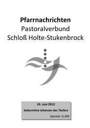 Sonntag, 24. Juni 2012 - Pastoralverbund SchloÃ Holte - Stukenbrock