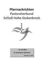 Sonntag, 22. Juli 2012 - Pastoralverbund SchloÃ Holte - Stukenbrock