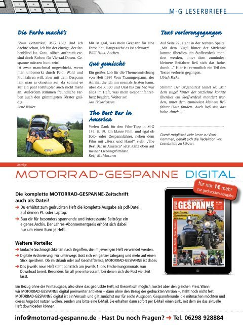 MOTORRAD-GESPANNE