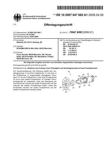 Verfahren zum Pumpen einer FlÃ¼ssigkeit und VerdrÃ¤ngerpumpe mit ...