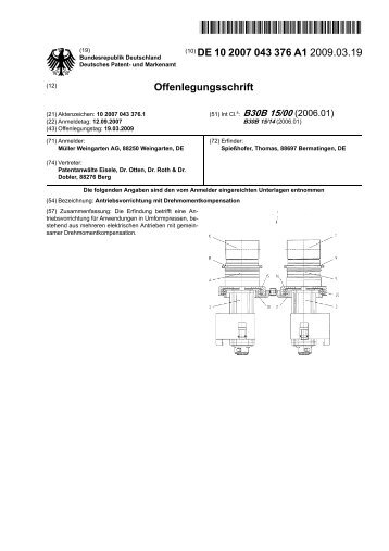 Antriebsvorrichtung mit Drehmomentkompensation