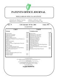 PATENTS OFFICE JOURNAL - Irish Patents Office