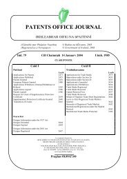 PATENTS OFFICE JOURNAL - Irish Patents Office