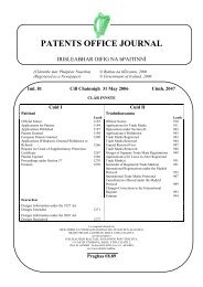 PATENTS OFFICE JOURNAL - Irish Patents Office