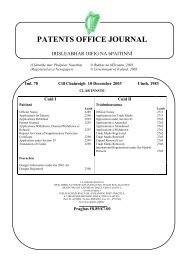 PATENTS OFFICE JOURNAL - Irish Patents Office