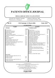 PATENTS OFFICE JOURNAL - Irish Patents Office