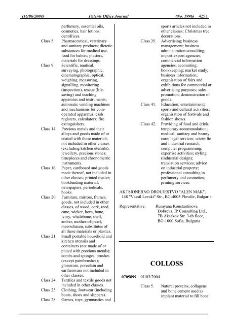 PATENTS OFFICE JOURNAL - Irish Patents Office