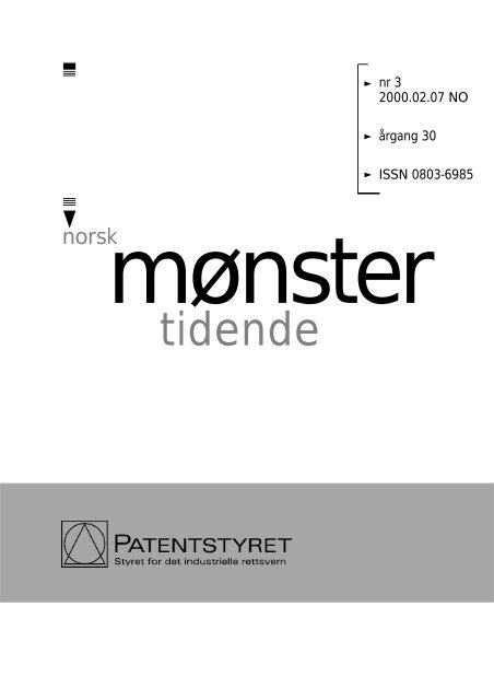 Norsk Mønstertidende nr 03 – 2000 - Patentstyret