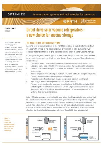 Direct-Drive Solar Vaccine Refrigerators—A New Choice for ... - Path
