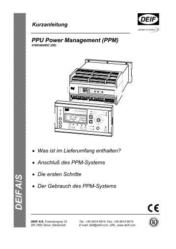 DEIF A/S PPU Power Management (PPM)