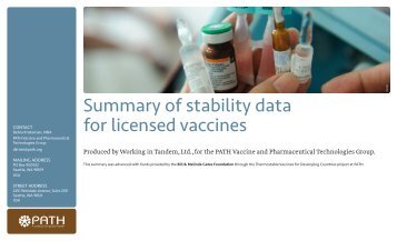 Download file - Summary of Stability Data for Licensed Vaccines - Path