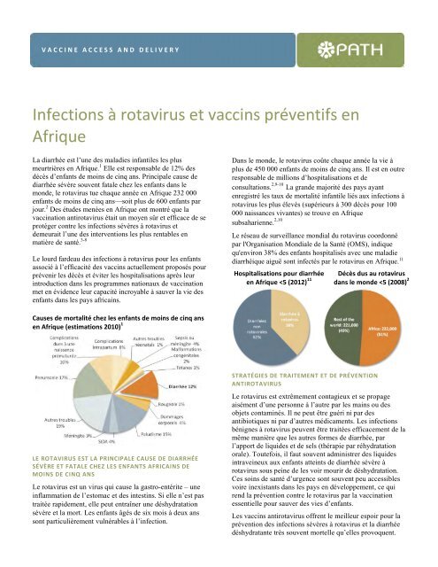 Infections à Rotavirus et Vaccins Préventifs en Afrique - Path