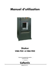 Manuel d'utilisation Shaker VIBA POS & VIBA PRO - Collomix