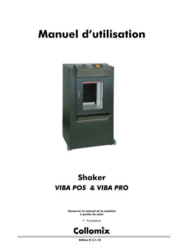 Manuel d'utilisation Shaker VIBA POS & VIBA PRO - Collomix