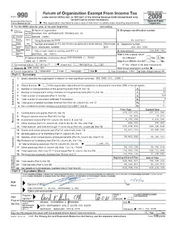 2009 IRS Form 990 - PATH