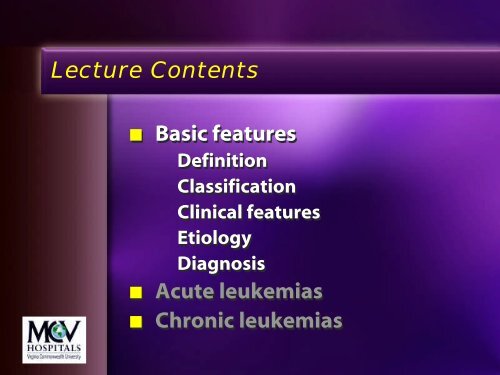 Leukemia Lecture Part 1 - Pathology