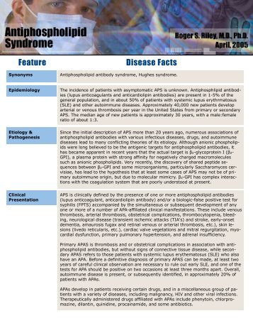Antiphospholipid Syndrome - Pathology