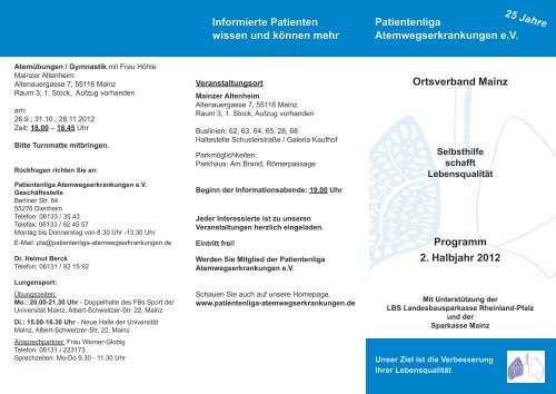 Ortsverband Mainz - Patientenliga Atemwegserkrankungen e.V.