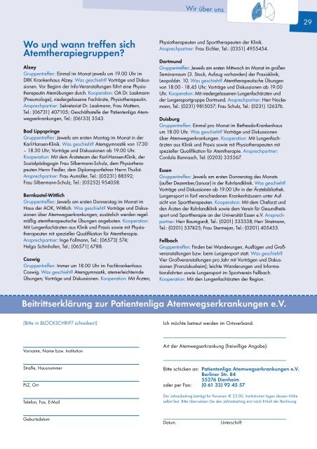 Ausgabe Frühjahr - 2006 - Patientenliga Atemwegserkrankungen e.V.