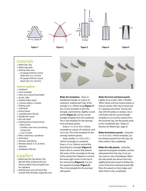 Pendulum Triangles by Kim Otterbein - Metal Clay Academy