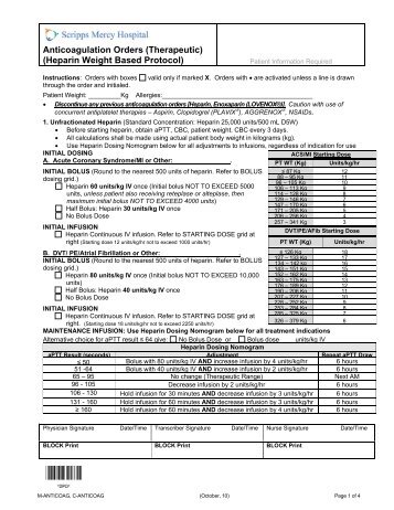 Heparin Weight Based Protocol - Patientsafetycouncil.org