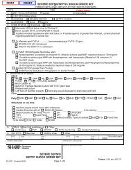 SEVERE SEPSIS/SEPTIC SHOCK ORDER SET