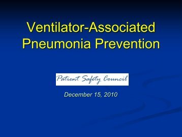 Ventilator-Associated Pneumonia Prevention - Patientsafetycouncil ...