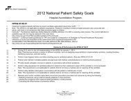 2012 National Patient Safety Goals - Joint Commission