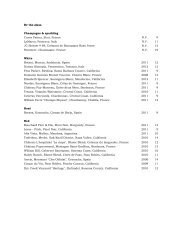 Wine List - The Patina Group