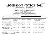 Vocational Admission Notice 2012 (4 Pages) - Patna Womens College