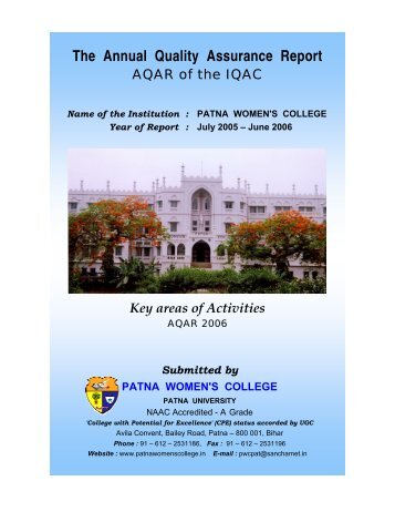 The Annual Quality Assurance Report - Patna Womens College