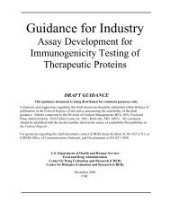 FDA Guidance for Industry - Assay Development for Immunogenicity Testing of Therapeutic Proteins
