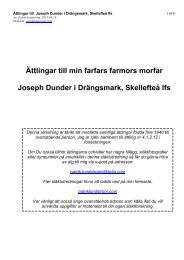 Ãttlingar till Joseph Dunder i DrÃ¤ngsmark ... - LundstrÃ¶m, Patrik