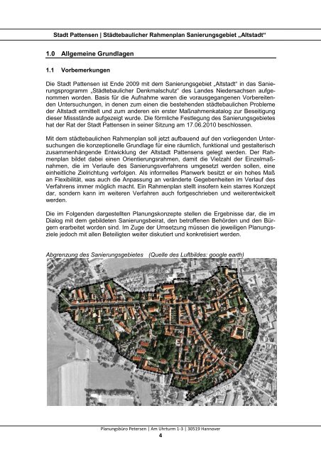 Städtebaulicher Rahmenplan Sanierungsgebiet ... - Stadt Pattensen