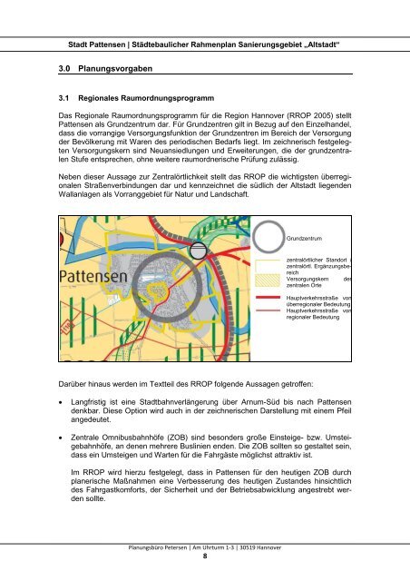 Städtebaulicher Rahmenplan Sanierungsgebiet ... - Stadt Pattensen