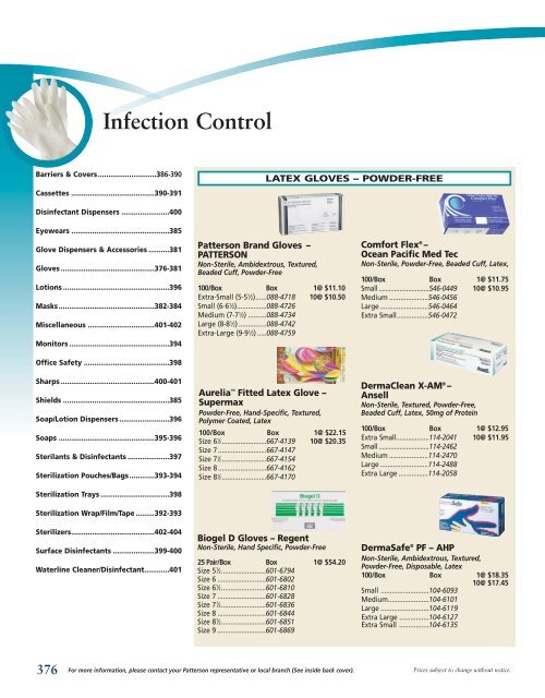 Infection Control Patterson Dental/Dentaire Canada