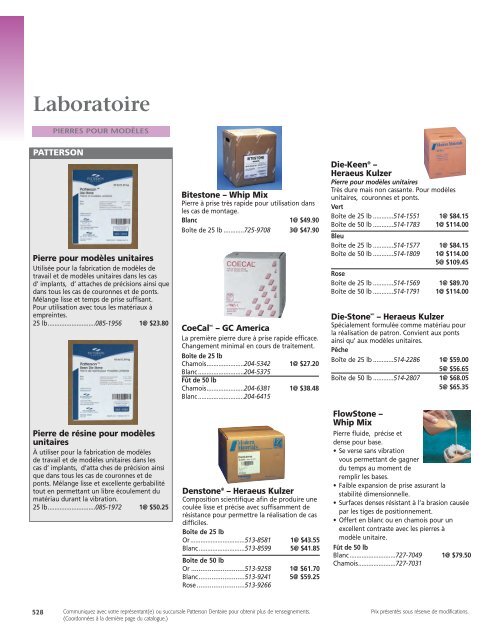 Laboratoire 528 - Patterson Dental/Dentaire Canada