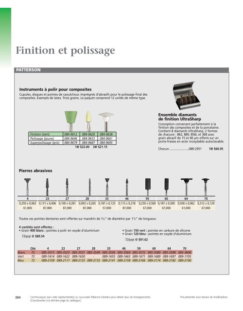 Finition et polissage 284 - Patterson Dental/Dentaire Canada