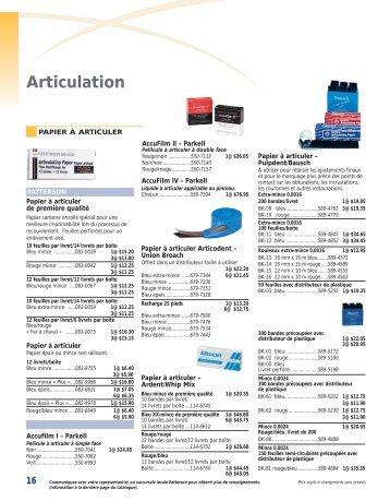 Articulation - Patterson Dental/Dentaire Canada