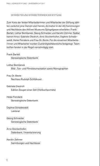 Download Stiftungsbericht 2011 - Paul Lazarus Stiftung