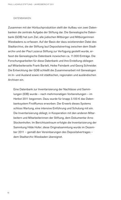 Download Stiftungsbericht 2011 - Paul Lazarus Stiftung