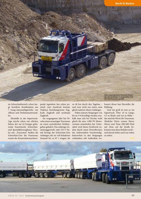 "Schwertransportmagazin" STM Nr. 29, 2013 - Paul Nutzfahrzeuge