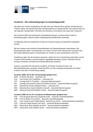 Incoterms - Die Lieferbedingungen im ... - Paul-Orzessek.de