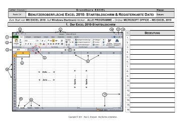BENUTZEROBERFLÃCHE EXCEL 2010 ... - Paul-Orzessek.de