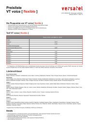 Preisliste VT voice [ flexible ] - Versatel