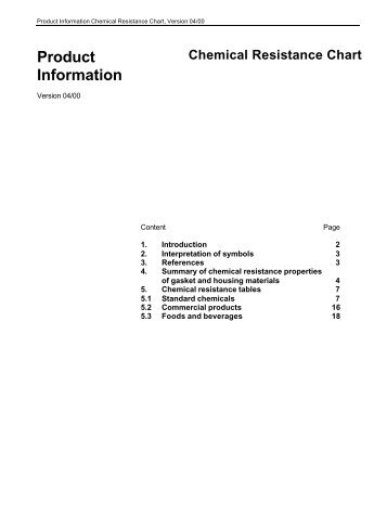 Product Information Chemical Resistance Chart - Paul Gothe GmbH