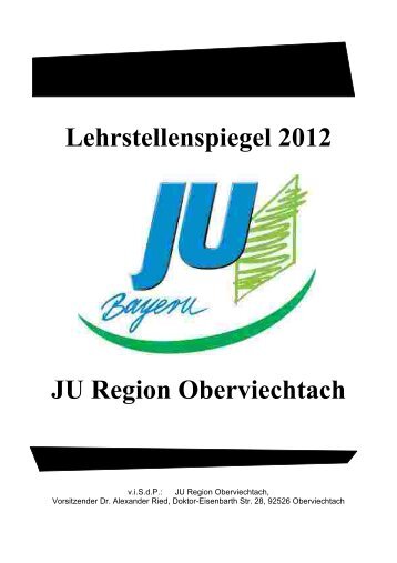 Lehrstellenspiegel 2012 JU Region Oberviechtach - Eisenbarth-Kurier