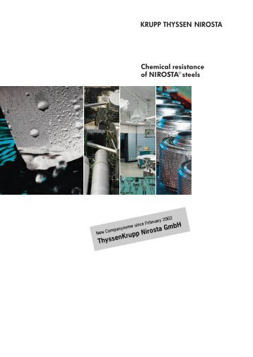 Chemical resistance of NIROSTA steels - Rovasta