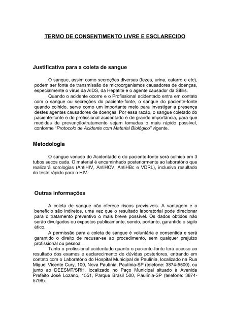 TCLE (Termo de Consentimento Livre e Esclarecido) - Prefeitura ...