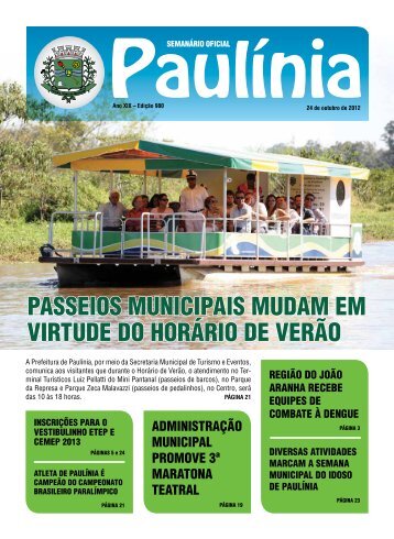 Ano XIX - Prefeitura Municipal de PaulÃ­nia - Governo do Estado de ...